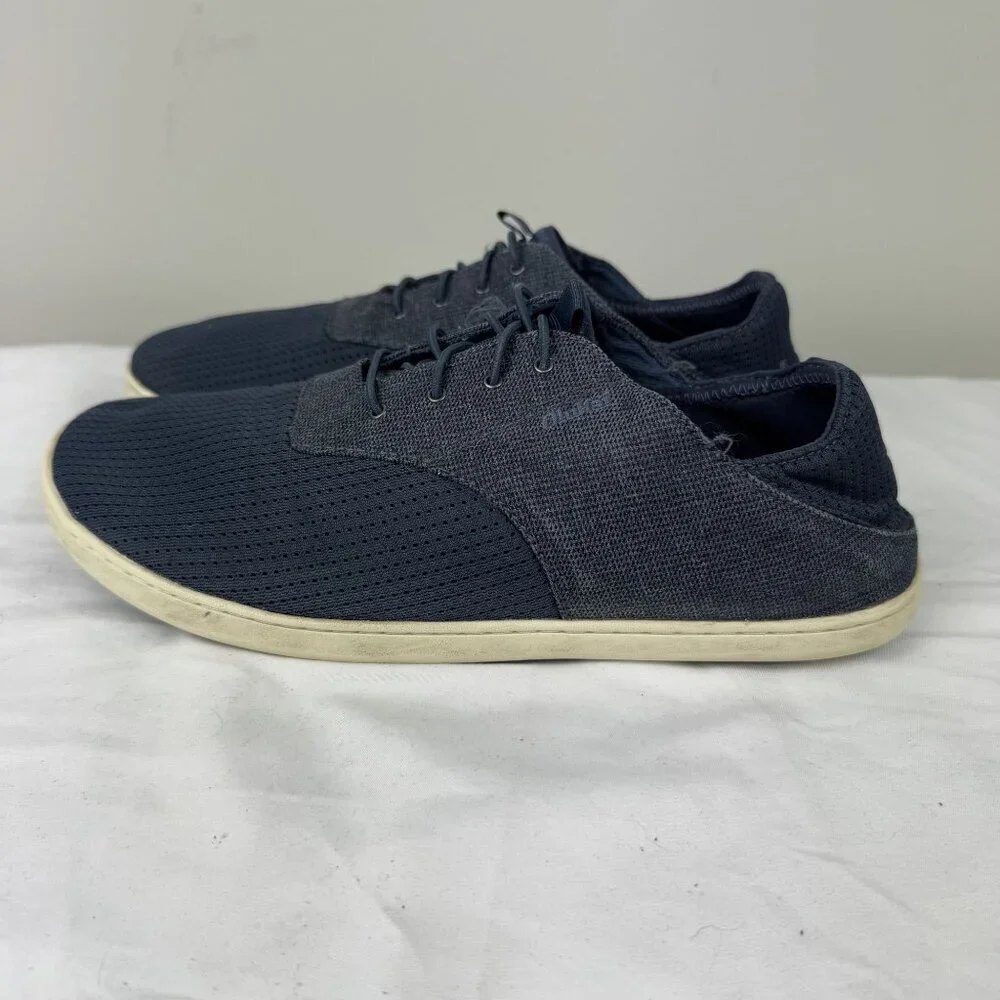 OLUKAI Nohea Moku Mens 9 Slip On Shoes Casual Walking Boat Style Sneakers Blue